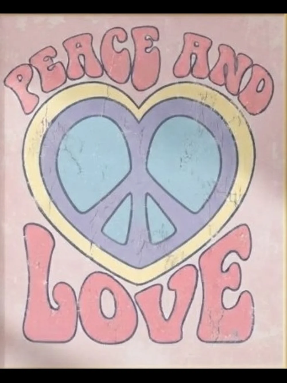 8.5x11 Cardstock Print Peace and Love Heart Wall Art - Pink